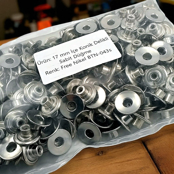 Jeans Button 17 mm 0.67" Without Logo Conical Hole 300 Pieces/Pack KD001701PROMO