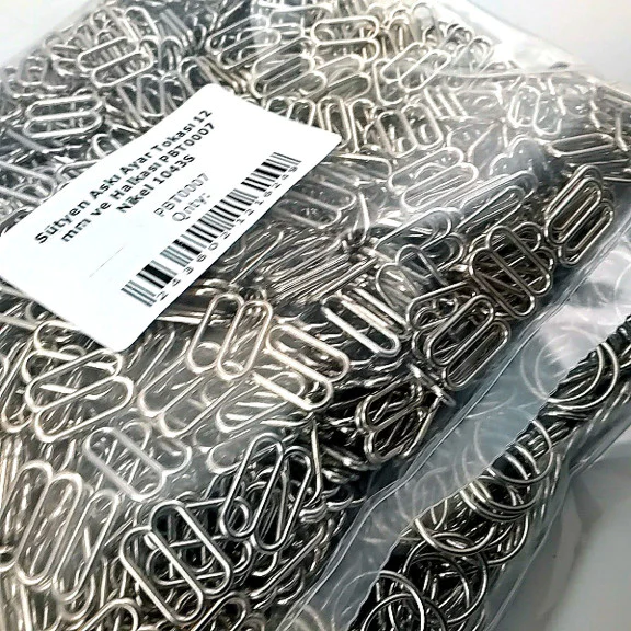 12 mm  Sütyen Askı Ayar Tokası ve Halkası Free Nikel 500 ad/Paket PBT0007PROMO