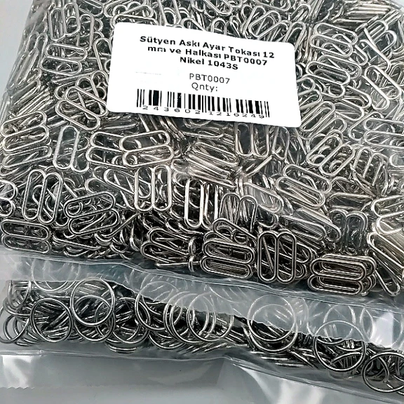 12 mm Bra Strap Adjustment Buckle and Ring Free Nickel 500pcs/Pack PBT0007PROMO