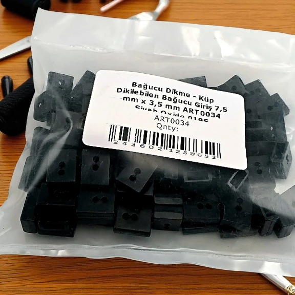 Bağucu Dikme - Küp Dikilebilen Bağucu 50 Adet/Pkaet Mat Siyah Giriş 7,5 mm x 3,5 mm PROMOART0034