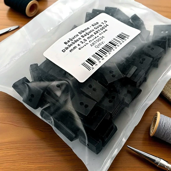 Bağucu Dikme - Küp Dikilebilen Bağucu 50 Adet/Pkaet Mat Siyah Giriş 7,5 mm x 3,5 mm PROMOART0034