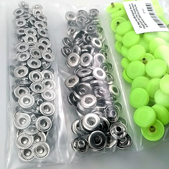 Snap Fastener Set with Cap Plastic15 mm - 0,59" Neon Green 100 pieces/pack ERC0015PLNGreen