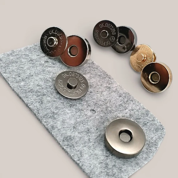 18 mm Çift Taraf Troklu Manyetik Çanta Çıtçıt Seti 10 Takım (40 Parça) SB 10132CTPK10