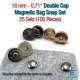 18 mm Çift Taraf Troklu Manyetik Çanta Çıtçıt Seti 25 Takım (100 Parça) SB 10132CTPK25