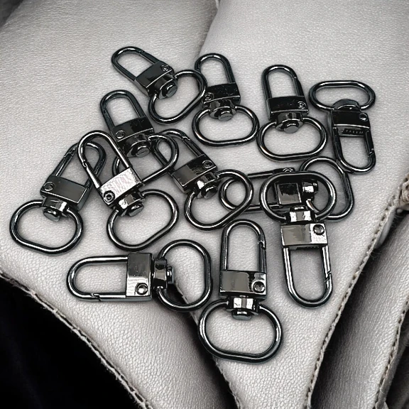 1,5 cm -0.6" Keychain Hook Black Nickel Color Parrot Hook 50 Pieces / Pack A 546 PROMO1