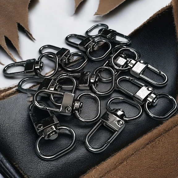 1,5 cm -0.6" Keychain Hook Black Nickel Color Parrot Hook 50 Pieces / Pack A 546 PROMO1