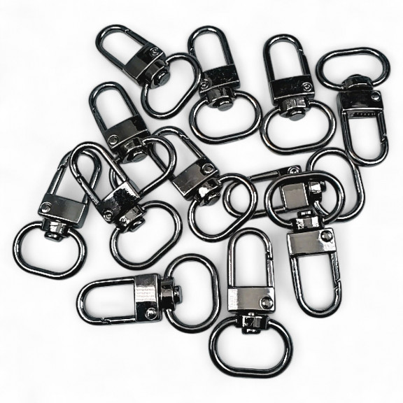 1,5 cm -0.6" Keychain Hook Black Nickel Color Parrot Hook 50 Pieces / Pack A 546 PROMO1