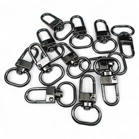 1,5 cm -0.6" Keychain Hook Black Nickel Color Parrot Hook 50 Pieces / Pack A 546 PROMO1