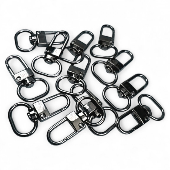 1,5 cm -0.6" Keychain Hook Black Nickel Color Parrot Hook 50 Pieces / Pack A 546 PROMO1