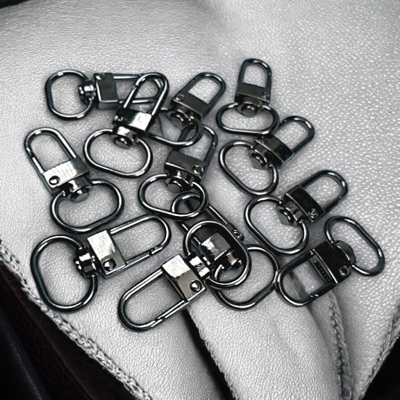 1,5 cm -0.6" Keychain Hook Black Nickel Color Parrot Hook 50 Pieces / Pack A 546 PROMO1