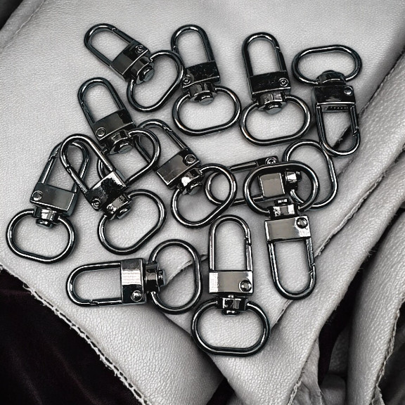 1,5 cm -0.6" Keychain Hook Black Nickel Color Parrot Hook 50 Pieces / Pack A 546 PROMO1