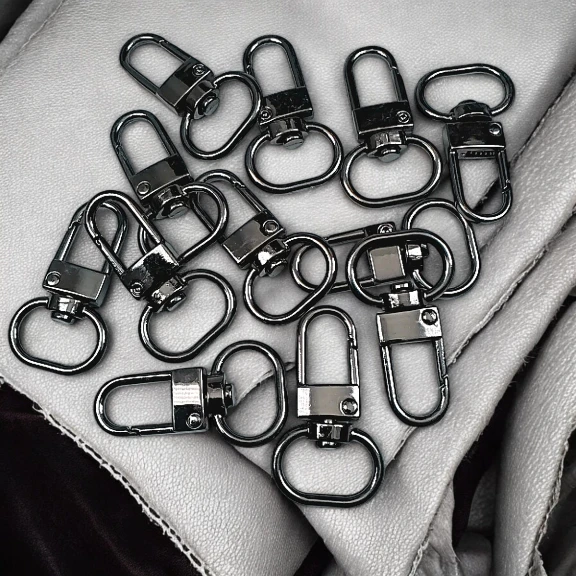 1,5 cm -0.6" Keychain Hook Black Nickel Color Parrot Hook 50 Pieces / Pack A 546 PROMO1