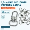 1,5 cm Nikel Yaylı Döner Papağan Kanca 50 Adet/Paket A 546 PROMO2