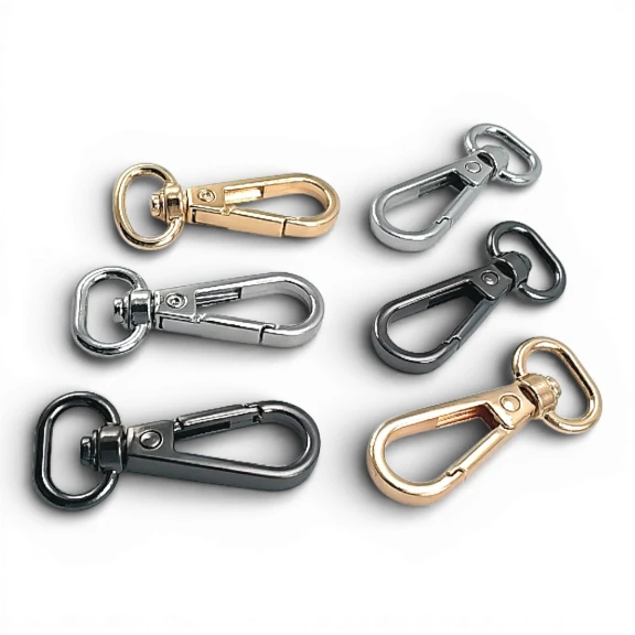 1.3 cm Yaylı Döner Kanca - Badem Kanca - Papağan Kanca - Çanta Kancası Özel Kaplama S 1918