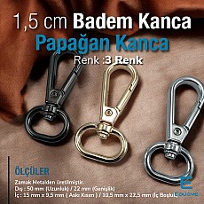 1.5 cm 0.59" Spring Swivel Hook - Almond Hook - Parrot Hook - Bag Hook Special Plating S 20275