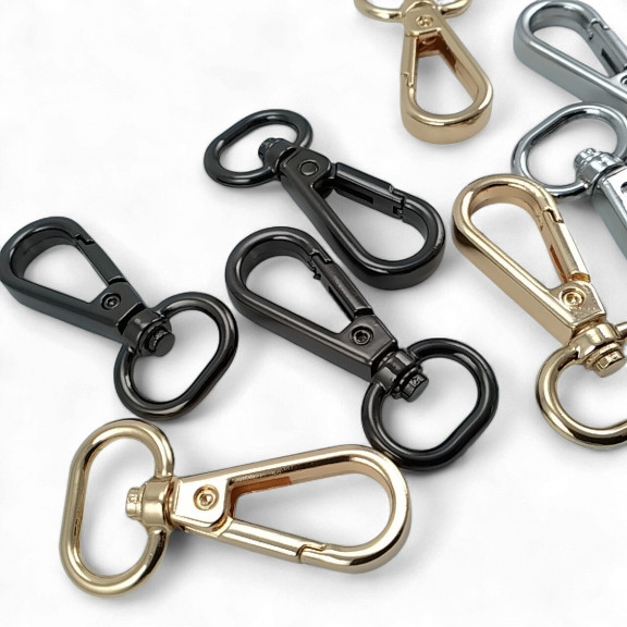 1,5 cm Yaylı Döner Kanca - Badem Kanca - Papağan Kanca - Çanta Kancası Özel Kaplama S 20275