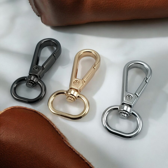 1,5 cm Yaylı Döner Kanca - Badem Kanca - Papağan Kanca - Çanta Kancası Özel Kaplama S 20275