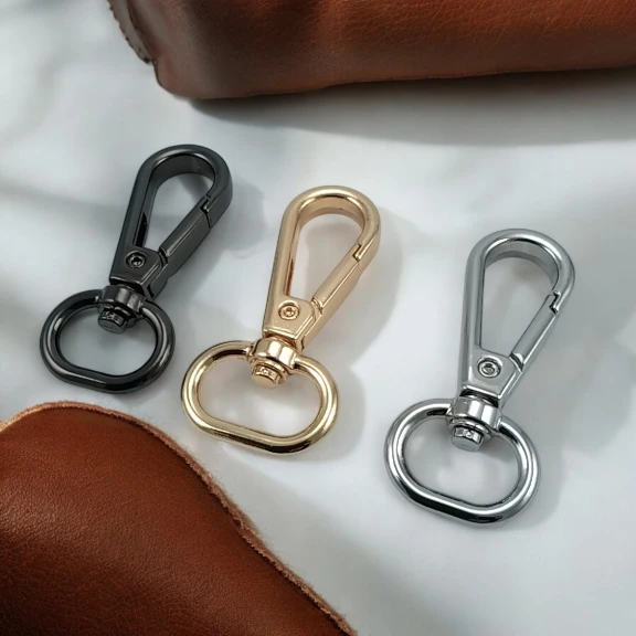 1,5 cm Yaylı Döner Kanca - Badem Kanca - Papağan Kanca - Çanta Kancası Özel Kaplama S 20275