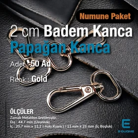 20 mm Yay Kanca - Badem Kanca - Papağan Kanca (100 Adet/Paket) S24696