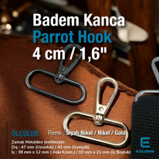 4 cm Yaylı Döner Kanca - Badem Kanca - Papağan Kanca S25145