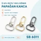 2 cm Kilitli Yaylı Döner Papağan Kanca Zamak Metal SB 6011 - Çanta askıları, anahtarlıklar ve tekstil aksesuarları için