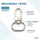 2 cm Kilitli Yaylı Döner Papağan Kanca Zamak Metal SB 6011 - Çanta askıları, anahtarlıklar ve tekstil aksesuarları için