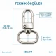 2 cm Kilitli Yaylı Döner Papağan Kanca Zamak Metal SB 6011 - Çanta askıları, anahtarlıklar ve tekstil aksesuarları için