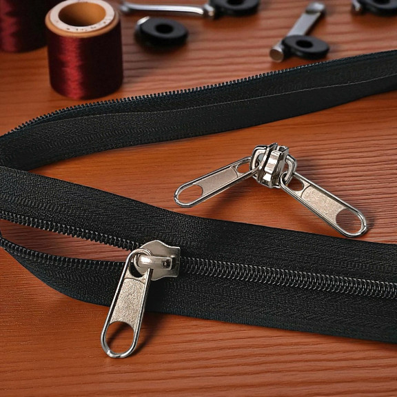 Tip 10 Naylon Fermuar Kursörü Çift Elcikli - Çadır Fermuarı Kursörü SB002N10C