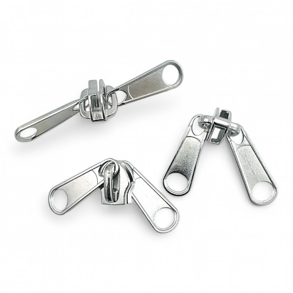 Tip 20 Naylon Fermuar Kursörü Çift Elcikli - Çadır Fermuarı Kursörü SB002N20C