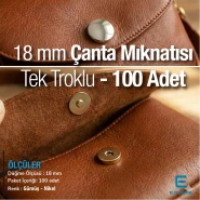 18 mm Çanta Mıknatısı Tek Taraf Troklu - Mıknatıslı Çanta ÇıtÇıtı Plus Kalite SB 10132