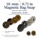 18 mm Standard Quality Magnetic Bag Snap Closure SB 2818 in metal for secure fastening in bags and accessories