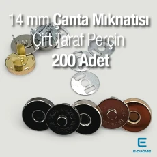 14 mm Mıknatıslı Çanta ÇıtÇıtı - Çift Taraf Perçinli - Plus Kalite SB S-611TR