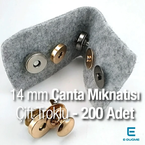 14 mm Çanta Mıknatısı Çift Taraf Troklu - Mıknatıslı Çanta ÇıtÇıtı Plus Kalite SB S-611CT
