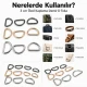 3 cm Özel Kaplama D Toka D Halka Demir S 16336, 1,5 cm kayış ve askı sistemleri için ideal metal aksesuar
