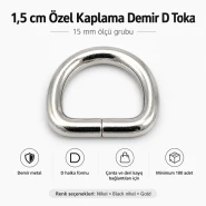 1,5 cm Özel Kaplama D Toka D Halka Demir S 3544