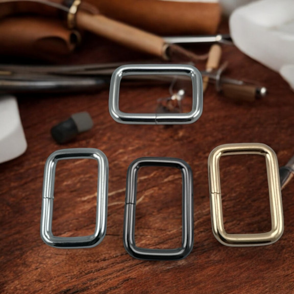 3 cm Dikdörtgen Toka - Çerçeve Toka Özel Metal Kaplama S 3572