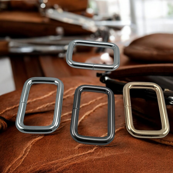 3 cm Dikdörtgen Toka - Çerçeve Toka Özel Metal Kaplama S 3572