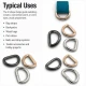 2.5 cm / 25 mm / 0.98 in Special Coated Iron D Ring SB 1175 for bags and accessories
