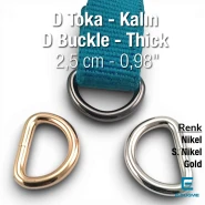 2.5 cm Özel Kaplama D Toka - D Halka Demir SB 1175