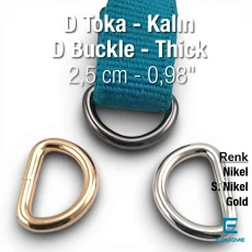 2.5 cm Özel Kaplama D Toka - D Halka Demir SB 1175