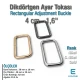 4 cm Dikdörtgen Toka - Çerçeve Toka Özel Metal Kaplama SB 1223