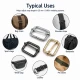 2,5 cm Metal Askı Ayar Tokası Tek Sürgülü SB 1261 - 25 mm genişliğindeki kayışlar için ideal ayar çözümü