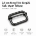 2,5 cm Metal Askı Ayar Tokası Tek Sürgülü 5 mm Kalın SB 1267