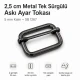 2,5 cm Metal Askı Ayar Tokası Tek Sürgülü, 5 mm Kalın, Çanta ve Aksesuar Kullanımı İçin Uygun