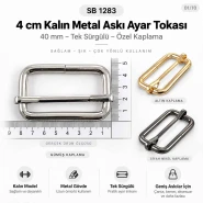 Metal Askı Ayar Tokası 4 cm Tek Sürgülü Kalın Model Özel Kaplama SB 1283