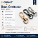 1 cm Küçük Badem Kanca Papağan Kanca Yaylı Döner Kanca SB 17017, metal zamak malzemeden üretilmiş, çanta, kemer ve el