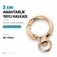 2 cm yaylı anahtarlık halkası, zamak metal, çanta ve aksesuar kullanımı için ideal