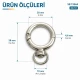 2 cm yaylı anahtarlık halkası, zamak metal, çanta ve aksesuar kullanımı için ideal