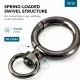 2 cm yaylı anahtarlık halkası, zamak metal, çanta ve aksesuar kullanımı için ideal