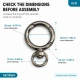 2 cm yaylı anahtarlık halkası, zamak metal, çanta ve aksesuar kullanımı için ideal